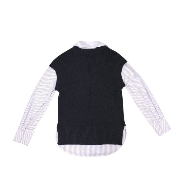 Brochu Walker The Looker V Neck Sweater Layered Cashmere Wool Pullover - Picture 3 of 11